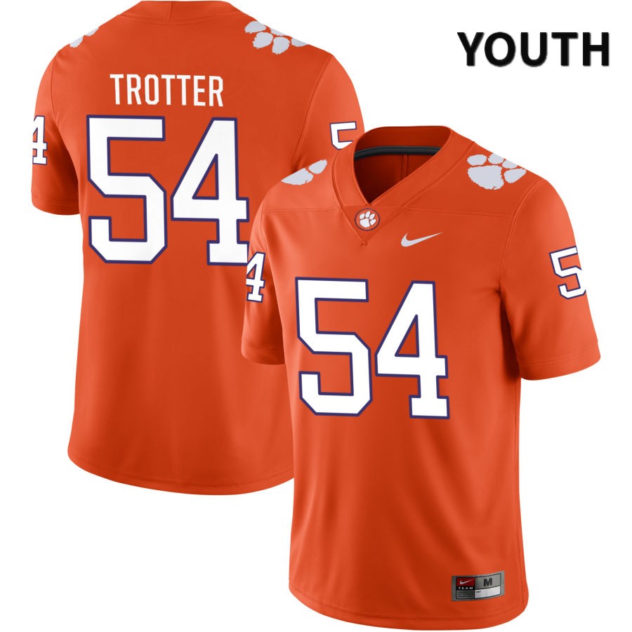 Youth Clemson Tigers Jeremiah Trotter #54 College Orange NIL 2022 NCAA Authentic Jersey Damping TER38N1L